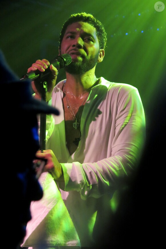 Jussie Smollett en concert au The Troubadour, à Los Angeles, le 2 février 2019, quelques jours après son agression survenue à Chicago. 