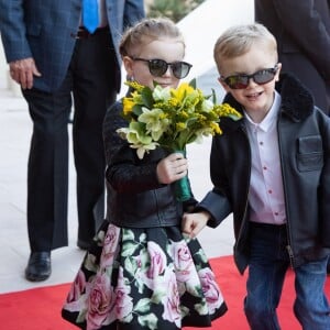 Le prince héréditaire Jacques et la princesse Gabriella de Monaco accompagnaient le prince Albert II et la princesse Charlene le 22 février 2019 pour l'inauguration du One Monte-Carlo et de la promenade Princesse Charlene, un complexe d'immeubles résidentiels, de boutiques de luxe et de centre de congrès proche du casino. © Olivier Huitel / Pool Monaco / Bestimage