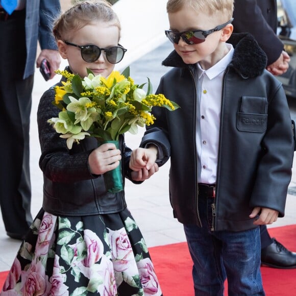 Le prince héréditaire Jacques et la princesse Gabriella de Monaco accompagnaient le prince Albert II et la princesse Charlene le 22 février 2019 pour l'inauguration du One Monte-Carlo et de la promenade Princesse Charlene, un complexe d'immeubles résidentiels, de boutiques de luxe et de centre de congrès proche du casino. © Olivier Huitel / Pool Monaco / Bestimage