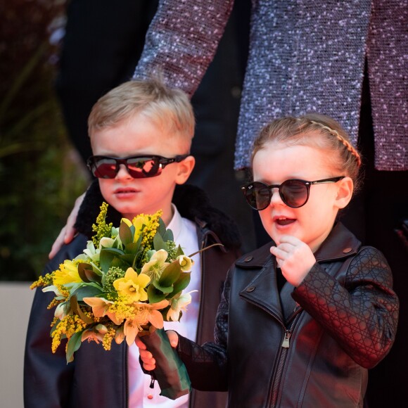 Le prince héréditaire Jacques et la princesse Gabriella de Monaco accompagnaient le prince Albert II et la princesse Charlene le 22 février 2019 pour l'inauguration du One Monte-Carlo et de la promenade Princesse Charlene, un complexe d'immeubles résidentiels, de boutiques de luxe et de centre de congrès proche du casino. © Olivier Huitel / Pool Monaco / Bestimage