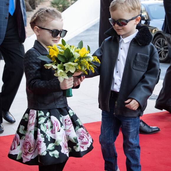 Le prince héréditaire Jacques et la princesse Gabriella de Monaco accompagnaient le prince Albert II et la princesse Charlene le 22 février 2019 pour l'inauguration du One Monte-Carlo et de la promenade Princesse Charlene, un complexe d'immeubles résidentiels, de boutiques de luxe et de centre de congrès proche du casino. © Olivier Huitel / Pool Monaco / Bestimage