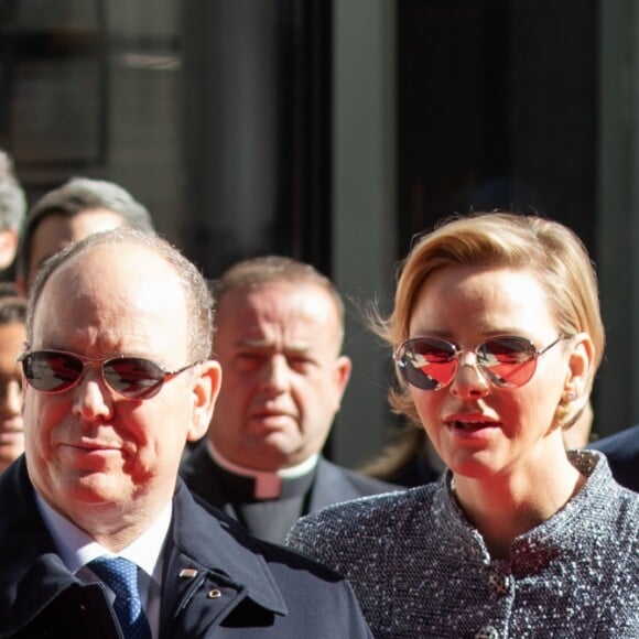 Le prince héréditaire Jacques et la princesse Gabriella de Monaco accompagnaient le prince Albert II et la princesse Charlene le 22 février 2019 pour l'inauguration du One Monte-Carlo et de la promenade Princesse Charlene, un complexe d'immeubles résidentiels, de boutiques de luxe et de centre de congrès proche du casino. © Olivier Huitel / Pool Monaco / Bestimage