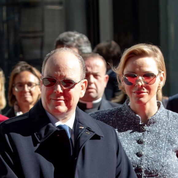 Le prince héréditaire Jacques et la princesse Gabriella de Monaco accompagnaient le prince Albert II et la princesse Charlene le 22 février 2019 pour l'inauguration du One Monte-Carlo et de la promenade Princesse Charlene, un complexe d'immeubles résidentiels, de boutiques de luxe et de centre de congrès proche du casino. © Olivier Huitel / Pool Monaco / Bestimage