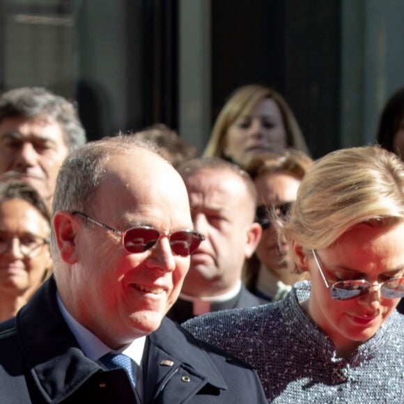 Le prince héréditaire Jacques et la princesse Gabriella de Monaco accompagnaient le prince Albert II et la princesse Charlene le 22 février 2019 pour l'inauguration du One Monte-Carlo et de la promenade Princesse Charlene, un complexe d'immeubles résidentiels, de boutiques de luxe et de centre de congrès proche du casino. © Olivier Huitel / Pool Monaco / Bestimage