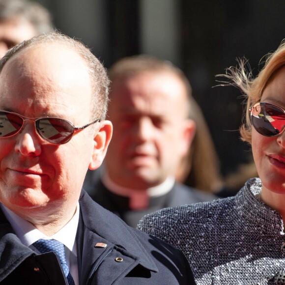 Le prince héréditaire Jacques et la princesse Gabriella de Monaco accompagnaient le prince Albert II et la princesse Charlene le 22 février 2019 pour l'inauguration du One Monte-Carlo et de la promenade Princesse Charlene, un complexe d'immeubles résidentiels, de boutiques de luxe et de centre de congrès proche du casino. © Olivier Huitel / Pool Monaco / Bestimage
