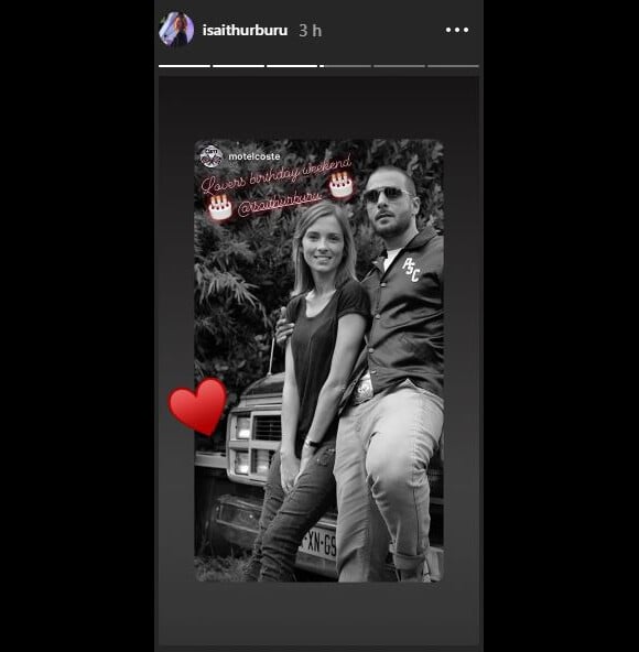 Dimitri Coste a envoyé cette story Instagram à Maxim Nucci (Yodelice) et Isabelle Ithurburu pour leurs anniversaires respectifs, les 23 et 24 février 2019.