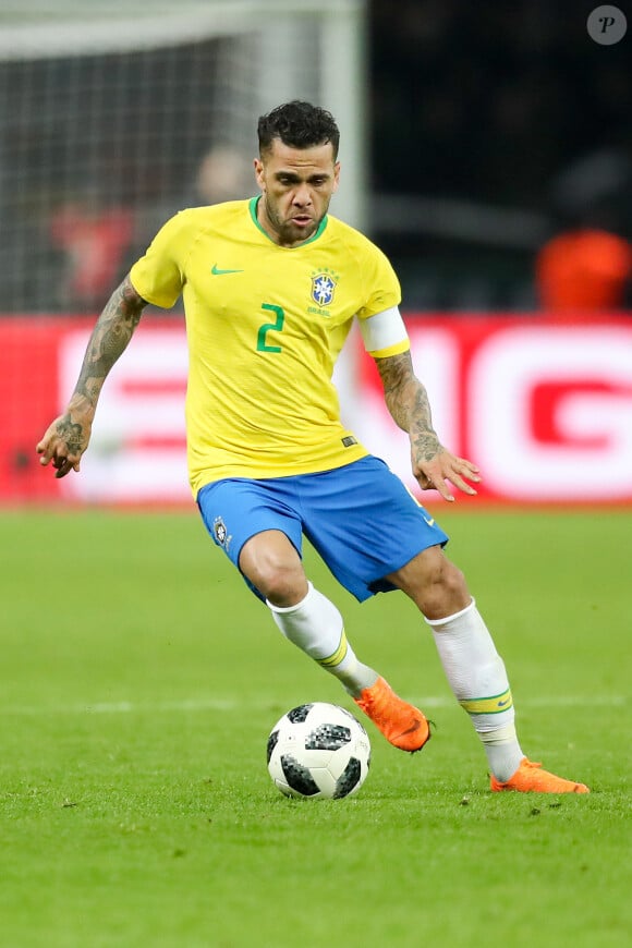 Dani Alves lors du match amical Allemagne/Brésil le 27 mars 2018.