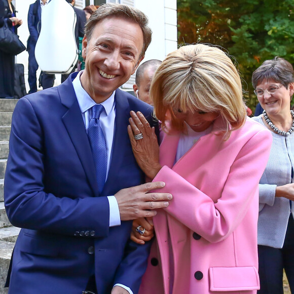 Stéphane Bern, responsable de la mission patrimoine, et Brigitte Macron visitent la villa Viardot à l'occasion des Journées Européennes du Patrimoine à Bougival, le 15 septembre 2018. © Stéphane Lemouton/Bestimage