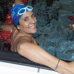 Estelle Denis lors du Challenge Swimming Heroes pour l'UNICEF lors du meeting Olympique à la piscine de Courbevoie, France, le 24 février 2019. © Pierre Perusseau/Bestimage