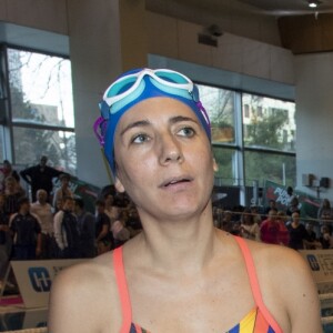 Estelle Denis lors du Challenges Swimming Heroes pour l'UNICEF lors du meeting Olympique à la piscine de Courbevoie, France, le 24 février 2019. © Pierre Perusseau/Bestimage