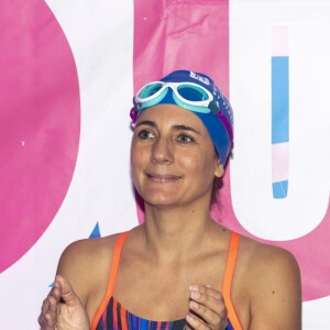 Estelle Denis lors du Challenges Swimming Heroes pour l'UNICEF lors du meeting Olympique à la piscine de Courbevoie, France, le 24 février 2019. © Pierre Perusseau/Bestimage