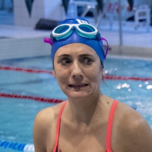 Estelle Denis lors du Challenges Swimming Heroes pour l'UNICEF lors du meeting Olympique à la piscine de Courbevoie, France, le 24 février 2019. © Pierre Perusseau/Bestimage