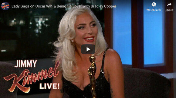 Lady Gaga sur le plateau de Jimmy Kimmel, le 27 février 2019.