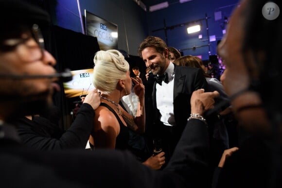 Lady Gaga et Bradley Cooper - Backstage de la 91ème Cérémonie des Oscars au Dolby Theatre à Los Angeles. Le 24 février 2019