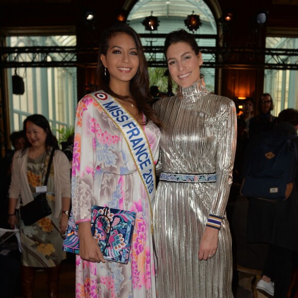 Vaimalama Chaves, Miss France 2019, et Laury Thilleman - People au défilé de mode Prêt-à-Porter automne-hiver 2019/2020 "Léonard Paris" à Paris. Le 1er mars 2019 © Veeren-CVS / Bestimage