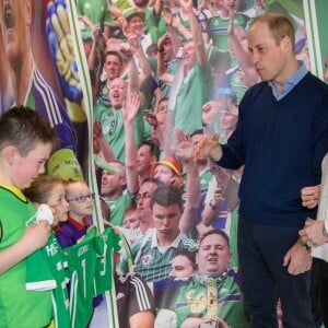 Kate Middleton, duchesse de Cambrudge, et le prince William à Windsor Park, à Belfast, le 27 février 2019 lors d'une rencontre avec la Irish Football Association.