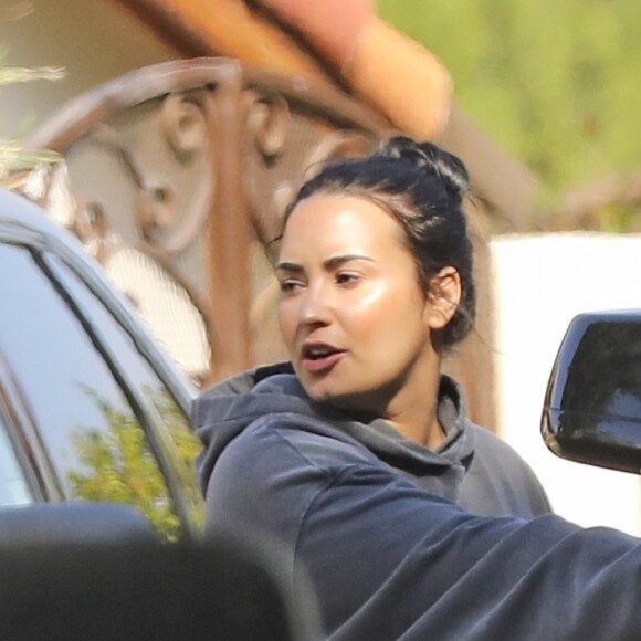 Exclusif - Demi Lovato à la sortie de son cours de gym à Los Angeles, le 1er mars 2019.