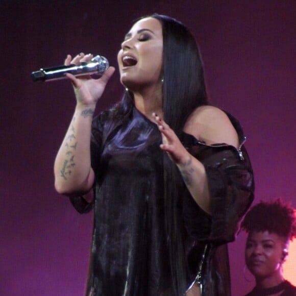 Demi Lovato en concert à l'O2 Arena à Londres, le 25 juin 2018.
