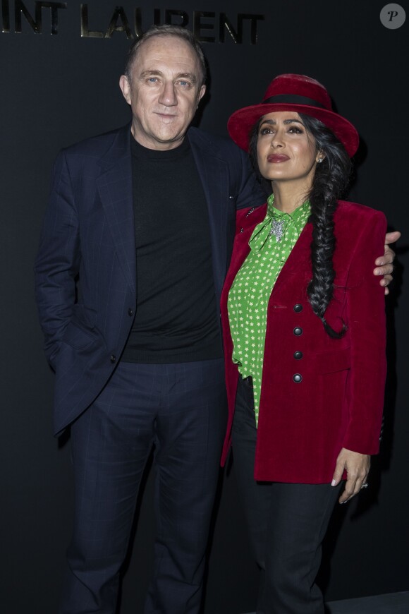 François-Henri Pinault et sa femme Salma Hayek au Photocall du défilé de mode Prêt-à-Porter automne-hiver 2019/2020 « Saint Laurent » à Paris. Le 26 février 2019 © Olivier Borde / Bestimage