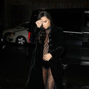Kim Kardashian West à son arrivée chez Olivier Rousteing à Paris. Le 6 mars 2019.