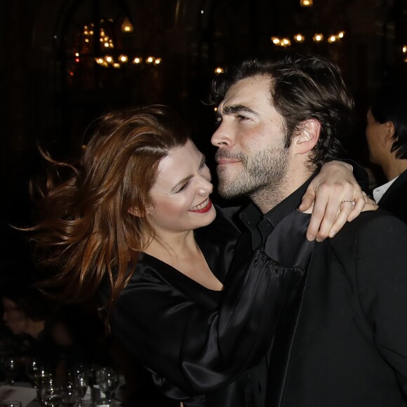 Elodie Frégé et son compagnon Gian Marco Tavani - Lancement du magazine 7000 Art Company à l'hôtel intercontinental à Paris le 7 mars 2019. © Marc Ausset-Lacroix/Bestimage