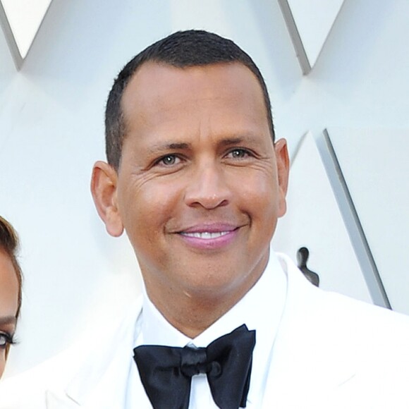 Jennifer Lopez et son compagnon Alex Rodriguez lors du photocall des arrivées de la 91ème cérémonie des Oscars 2019 au théâtre Dolby à Hollywood, Los Angeles, Californie, Etats-Unis, le 24 février 2019.