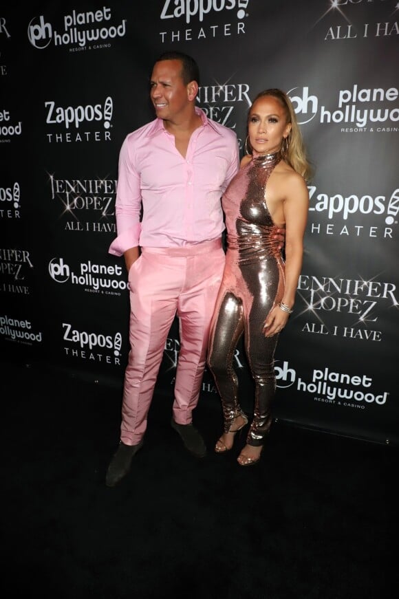 Alex Rodriguez et sa compagne Jennifer Lopez à la soirée J. Lopez: All I Have au Mr. Chow Caesars Palace à Las Vegas, le 29 septembre 2018.
