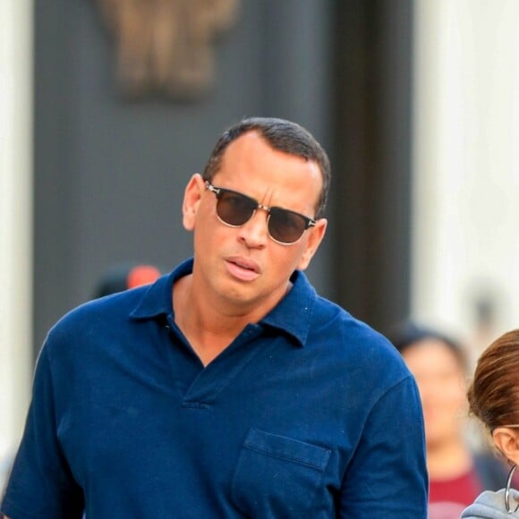 Exclusif - Jennifer Lopez et son compagnon Alex Rodriguez sont allés déjeuner restaurant 'Via Alloro' à Beverly Hills, le 31 aout 2018.