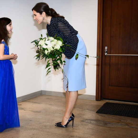 La princesse Mary de Danemark lors de l'inauguration de l'exposition "Statecraft" à Houston, à l'occasion de son voyage de trois jours au Texas, accompagnée d'une délégation culturelle danoise. Le 13 mars 2019.