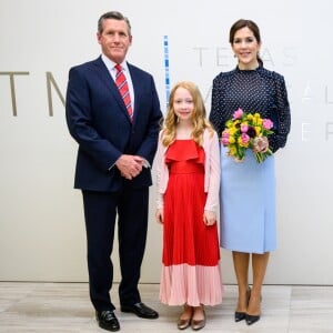 La princesse Mary de Danemark au Texas Medical Center à Houston, à l'occasion de son voyage de trois jours au Texas, sur l'innovation énergétique danoise, le 13 mars 2019