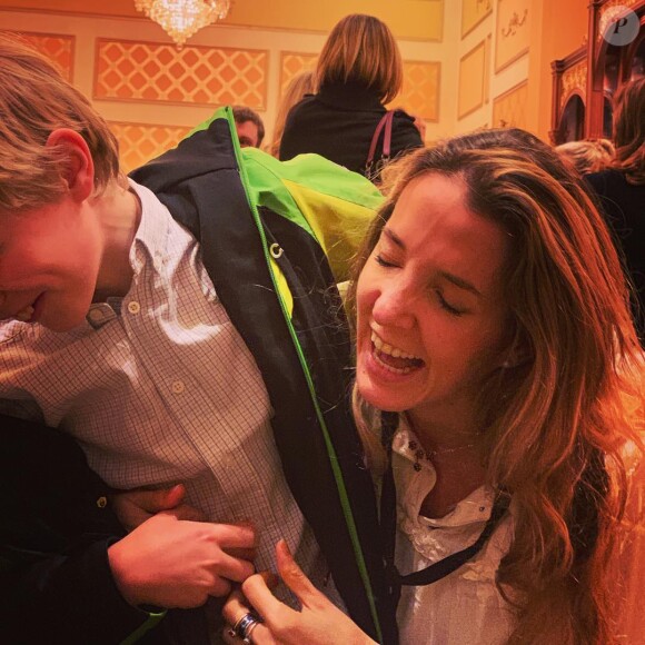 Tessy de Luxembourg (Tessy Antony) avec son fils Noah en février 2019 à Londres à la comédie musicale Hamilton. Photo Instagram Tessy de Luxembourg.