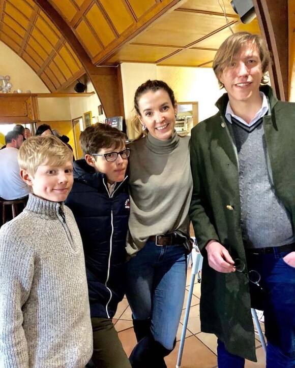 Tessy de Luxembourg (Tessy Antony) et le prince Louis de Luxembourg réunis, avec leurs fils Noah et Gabriel, lors d'un dimanche en famille le 10 mars 2019 au Luxembourg. Photo Instagram Tessy de Luxembourg.
