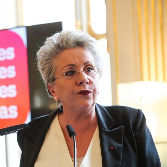 Françoise Laborde lors de la signature au ministère de la Culture de la Charte PFDM " Pour les femmes dans les médias ", contre le harcèlement et les agissements sexistes dans les médias le 13 mars 2019. ©Cyril Moreau / Bestimage