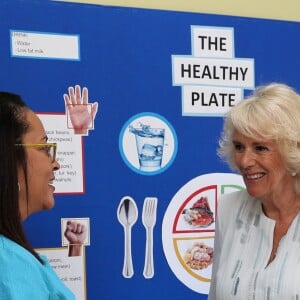 Camilla Parker Bowles, duchesse de Cornouailles, visite le centre du diabète Maria Holder, à Bridgetown, la Barbade, le 19 mars 2019.