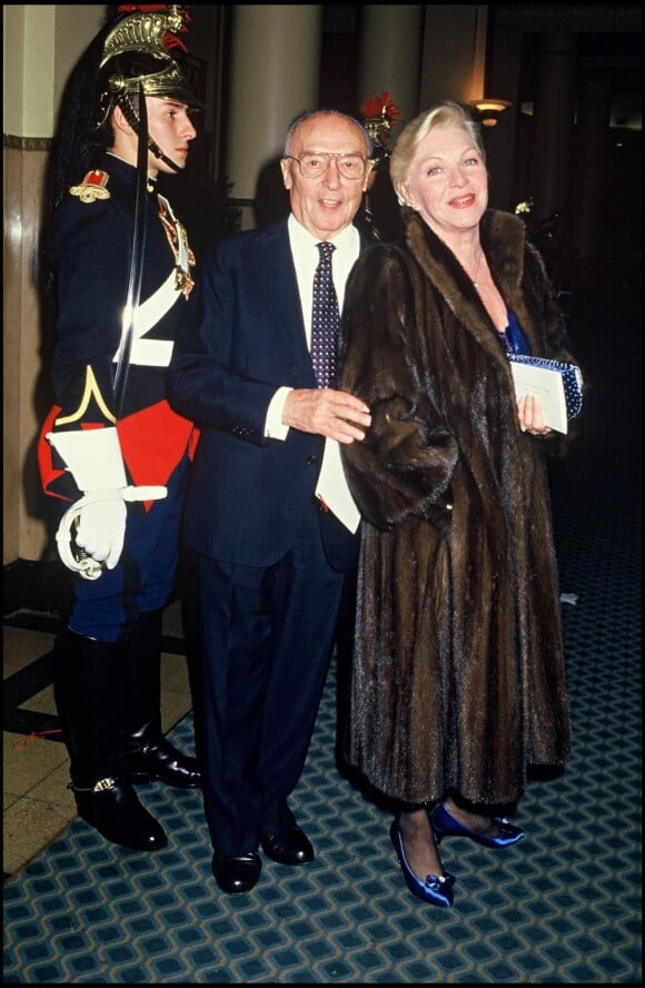 Loulou Gasté et Line Renaud à Paris, le 11 novembre 1987.