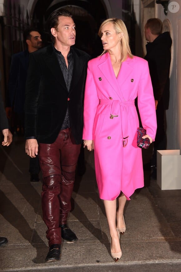 Amber Valletta lors du dîner organisé après le défilé Versace lors de la Fashion Week de Milan (MLFW), le 22 février 2019.