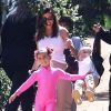 Kourtney Kardashian avec ses enfants Penelope, Mason et Reign Disick - Les célébrités ont assisté à la messe dominicale en musique de Kanye West à Los Angeles. Le 24 mars 2019.