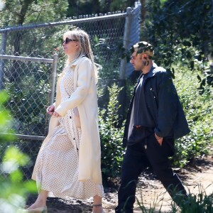Courtney Love et Henri Levy (créateur de la marque Enfants Riches Déprimés) - Les célébrités ont assisté à la messe dominicale en musique de K. West à Los Angeles. Le 24 mars 2019.