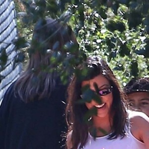 Kourtney Kardashian avec ses enfants Penelope, Mason et Reign Disick - Les célébrités ont assisté à la messe dominicale en musique de Kanye West à Los Angeles. Le 24 mars 2019.