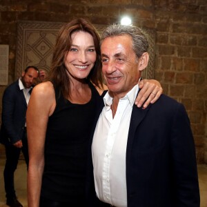 Carla Bruni-Sarkozy et son mari Nicolas Sarkozy - Coulisses du concert de Carla Bruni-Sarkozy au Beiteddine Art Festival à Beyrouth au Liban le 30 juillet 2018. ©DominiqueJacovides/Bestimage