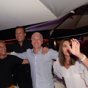 Didier Deschamps fête sa victoire avec sa femme Claude, Jean Roch, Nagui et sa femme Mélanie Page et des amis à la Gioia et au VIP Room à Saint-Tropez, le 21 juillet 2018. © Rachid Bellak/Bestimage