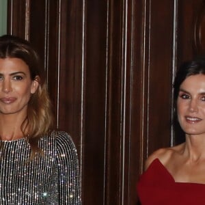 La première dame d'Argentine Juliana Awada et la reine Letizia d'Espagne lors d'une réception en l'honneur du président argentin à l'hôtel Four Seasons de Buenos Aires, Argentine le 26 mars 2019.