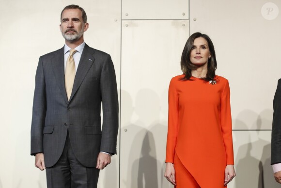 Le roi Felipe VI d'Espagne, la reine Letizia lors d'une rencontre avec la communauté espagnole à Buenos Aires, Argentine le 26 mars 2019.