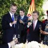 Le roi Felipe VI d'Espagne, le président argentin Mauricio Macri et la reine Letizia d'Espagne - Le couple royal d'Espagne lors du dîner de gala en leur honneur au Centre culturel Kirchner à Buenos Aires. Le 25 mars 2019.