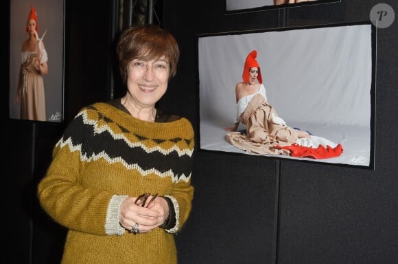 Exclusif - Michèle Garcia. Vernissage de l'exposition photographique de l'Association "Aux Larmes Citoyennes" réalisée par le photographe Alain Guizard. Levallois, Péristyle de l'Hôtel de Ville, le 16 Mars 2018. © Bestimage/Guirec Coadic