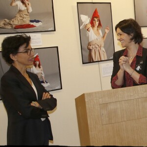 Hélène Bizot, créatrice de l'association et initiatrice du projet - Rachida Dati lors de l'inauguration de l'exposition photographique de l'association "Aux larmes citoyennes" à la mairie du 7ème arrondissement de Paris le 7 mars 2019. © Alain Guizard / Bestimage