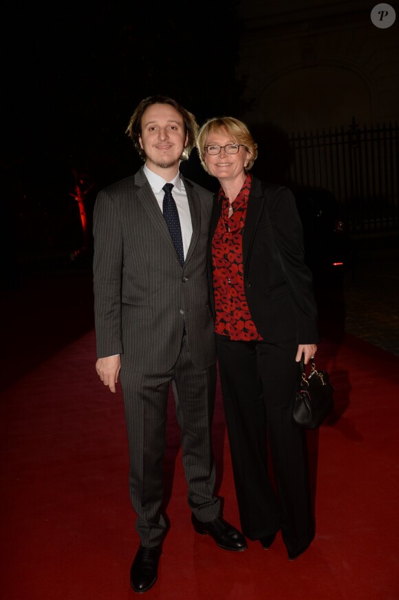 Exclusif - Claude Chirac et son fils Martin Rey-Chirac lors de la soirée de gala au profit de la fondation Pompidou, organisé et financé par Olivier et Natacha Dassault ainsi que Monique Pozzo Di Borgo, à l'hôtel Marcel Dassault à Paris, France, le 28 mars 2019. © Rachid Bellak-LMS/Bestimage