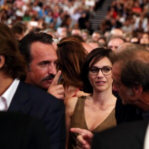 Javier Bardem, Jean Dujardin, sa femme Nathalie Péchalat et Vincent Lindon - Cérémonie d'Ouverture de la 10ème édition du Festival Lumière à Lyon le 13 octobre 2018 © Dominique Jacovides / Bestimage