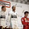 Valtteri Bottas, Lewis Hamilton et Charles Leclerc lors du Grand Prix de Bahreïn le 31 mars 2019.
