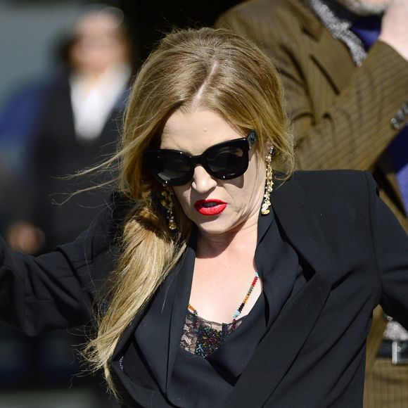 Exclusif - Lisa Marie Presley assiste aux obsèques de son grand-père, Joseph Beaulieu à Los Angeles le 14 janvier 2018.